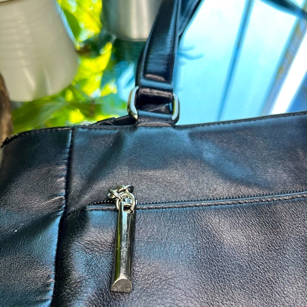 Giani Bernini Nappa Classic Leather Tote Bag Large Black Purse with Pockets​​​ - Picture 11 of 16